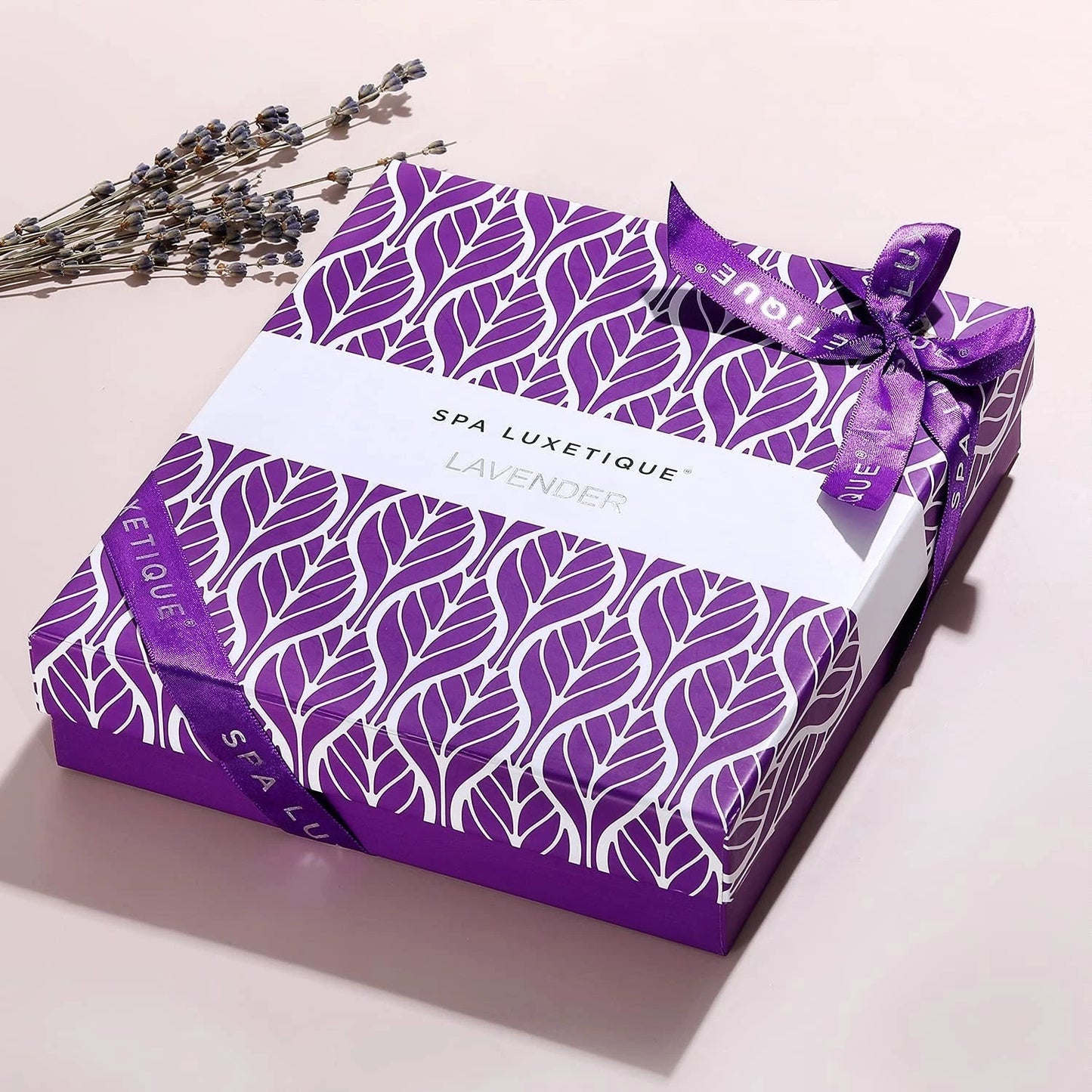 Dluxe Ave. Spa Luxetique Lavender Spa Set Bath Set for Women Gift Relaxing Home Spa Kits Includes Body Lotion Shower Gel Bubble Bath Hand Cream Birthday Gifts for WomenMothers Day Gifts