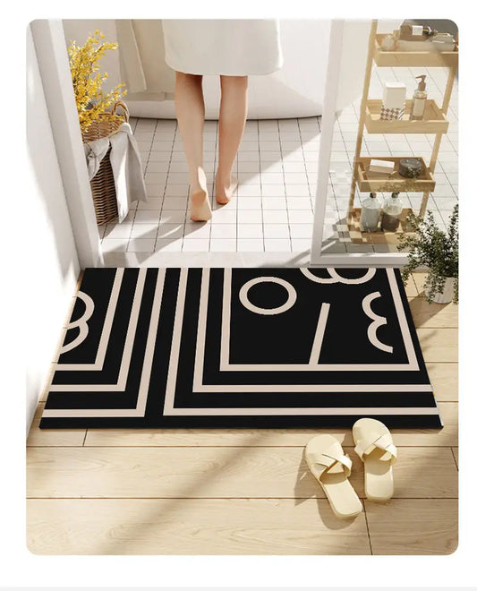 Dluxe Ave. Modern Non-Slip Two-Toned Bathroom Rug (1pc)