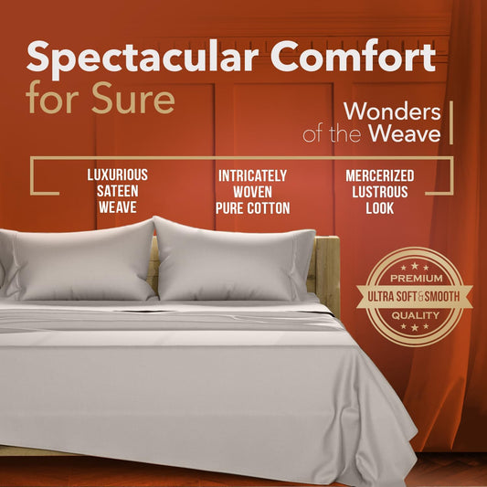 Dluxe Ave. ( FULL ) 4 Pcs 100% Egyptian Cotton Sheet Set/ 600 Thread Count/ Beige