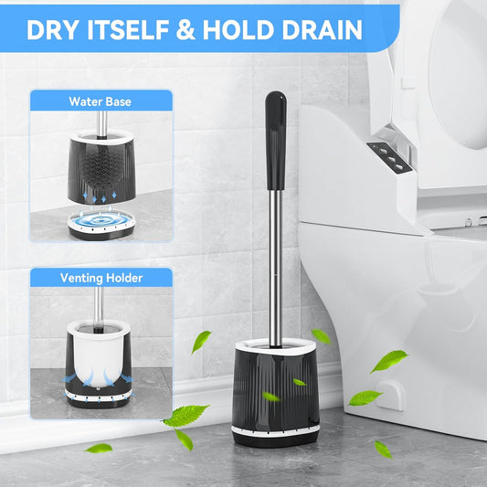 Dluxe Ave. Toilet Brush and Holder Set (2 Black)