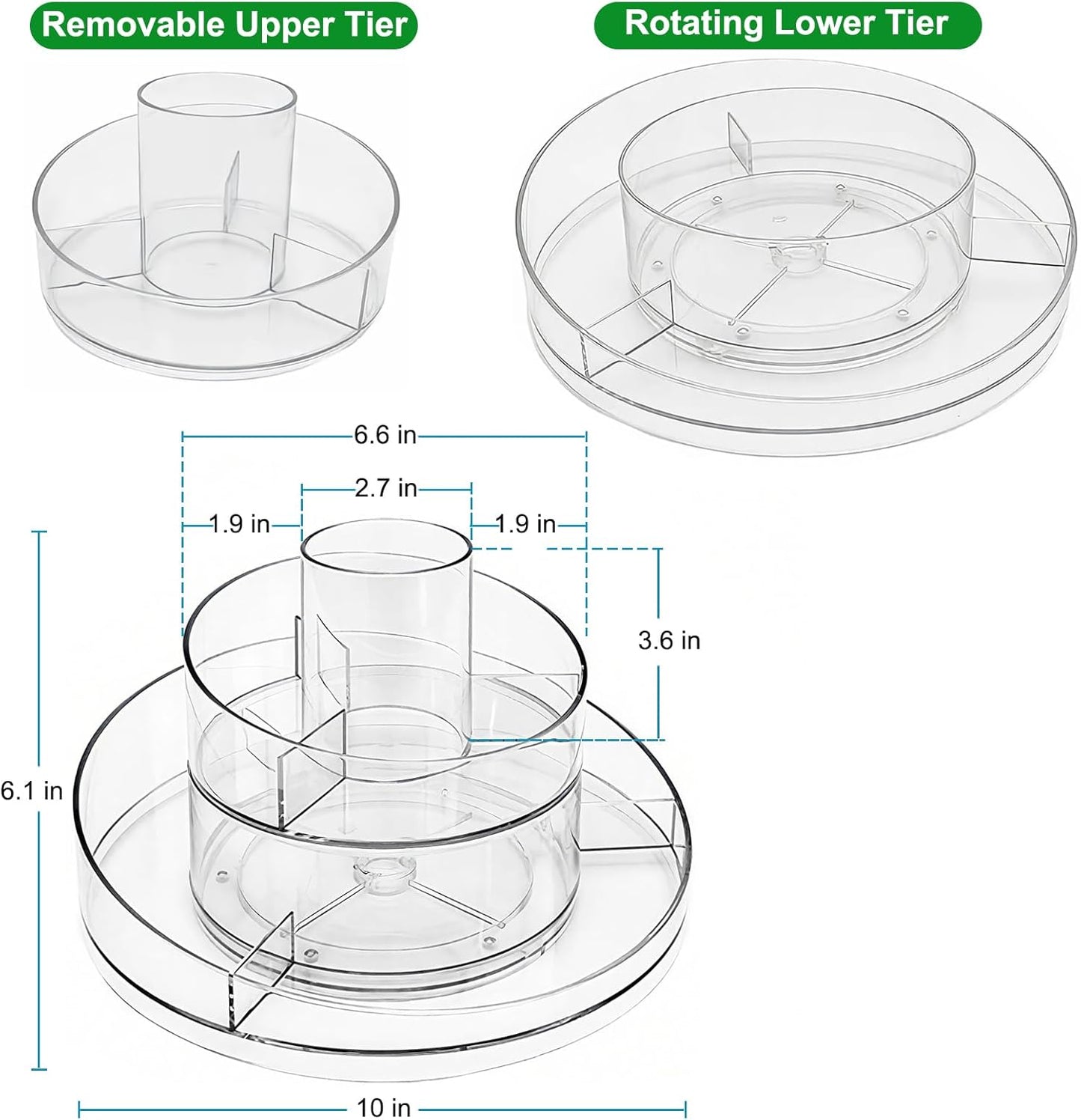Dluxe Ave. 360 Rotating Makeup Organizer/Cosmetics Storage Tray