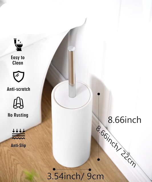 Dluxe Ave. Matt White Ceramic Toilet Brush and Holder Set
