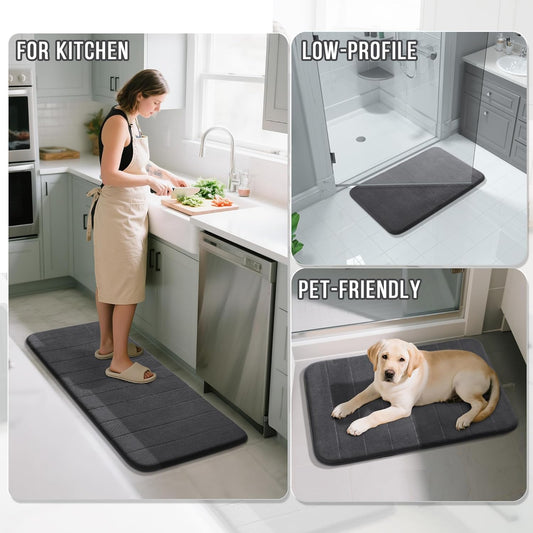 Dluxe Ave. Water Absorbent Mat Set for Bathroom and Kitchen (3pcs)