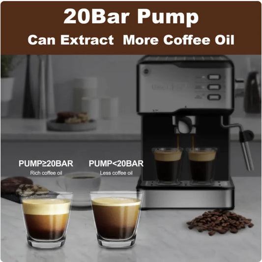 Dluxe Ave. Geek Chef 20-Bar Espresso Machine with Milk Frother