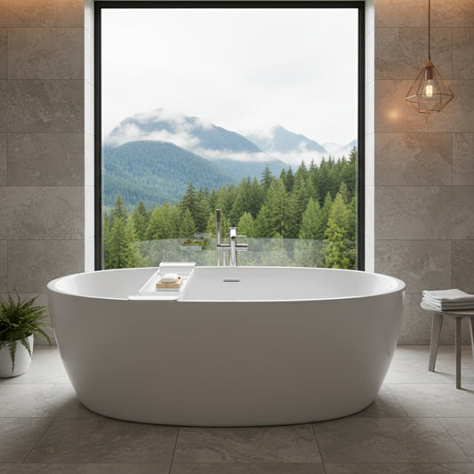 Dluxe Ave. Retractable Bathtub Shelf for Bathroom Storage