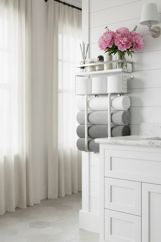 Dluxe Ave. Towel Racks for Bathroom, Silver