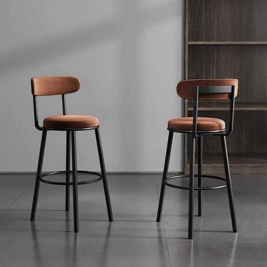 Dluxe Ave. Nordic Velvet Bar Stool with Backrest