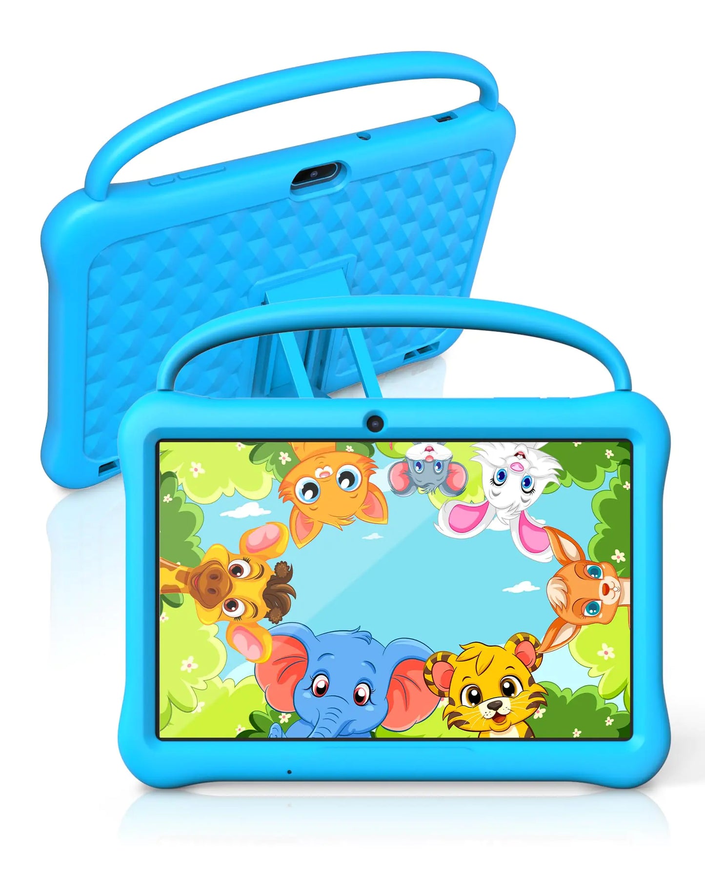 Dluxe Ave. PUTECCH Kids Tablet 10 inch Android 13 Tablet for Kids 2GB RAM 64GB ROM Quad-Core CPU Toddler Tablets Kids Space IPS HDTouch Screen Shockproof Case Parental Control WiFi Camera(Blue)