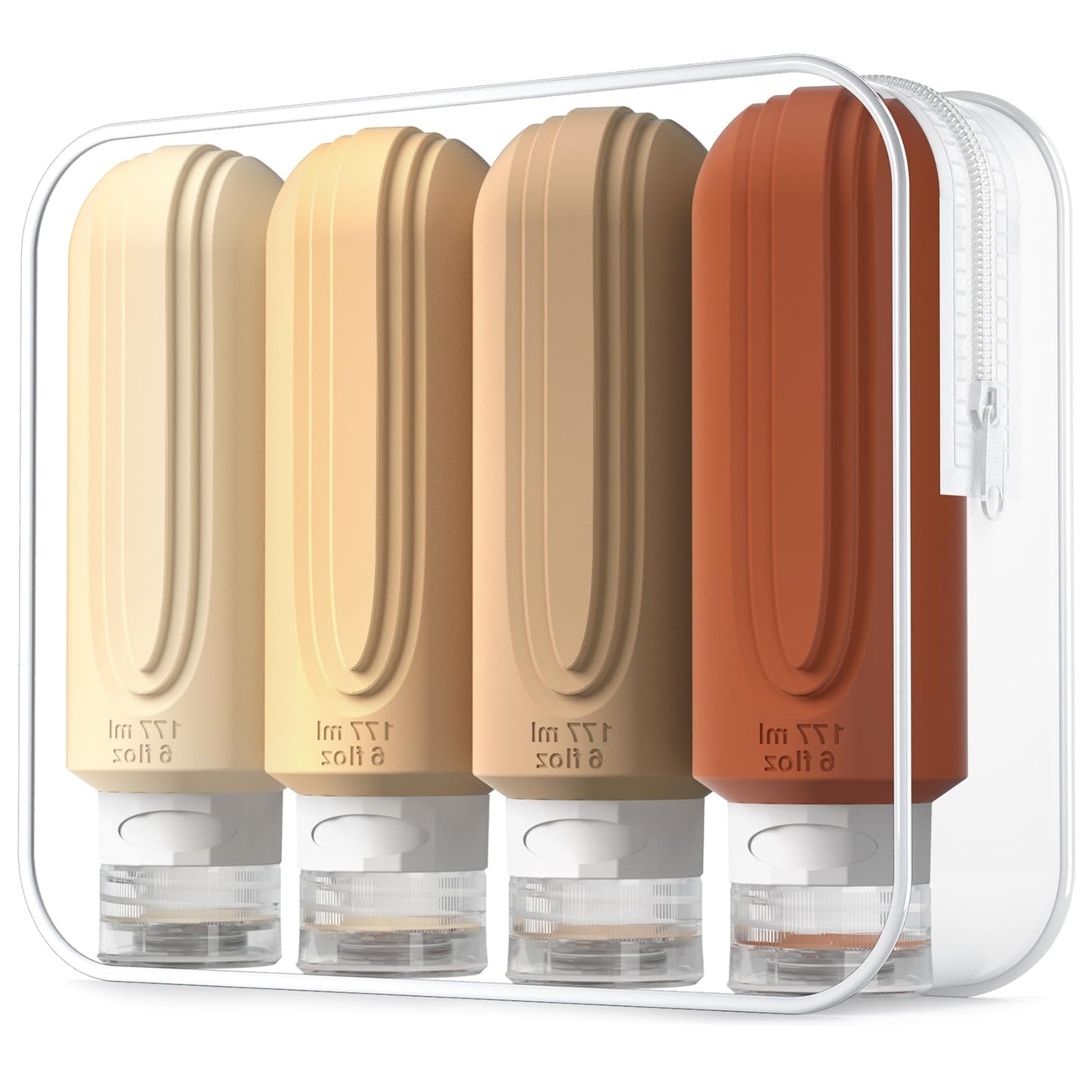 Dluxe Ave. Travel Bottles for Toiletries/ Large 6oz Oversize/ BPA Free Leak Proof/ Refillable/ 4 Pack