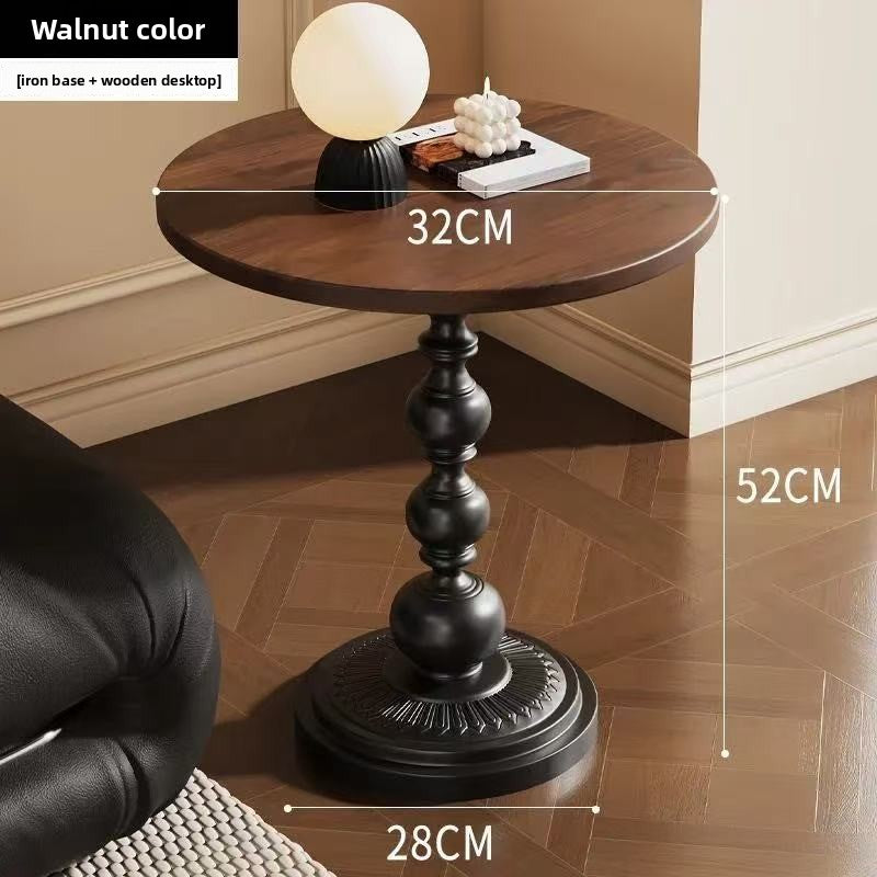 Round Iron Side Table Vintage Style