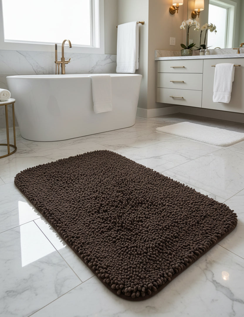 Dluxe Ave. Bathroom Rug Mat/ (Brown)