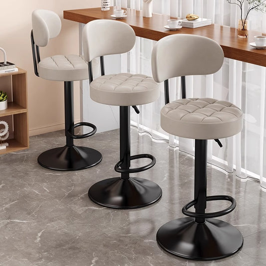 Dluxe Ave. Adjustable Height Swivel Bar Stool with Backrest