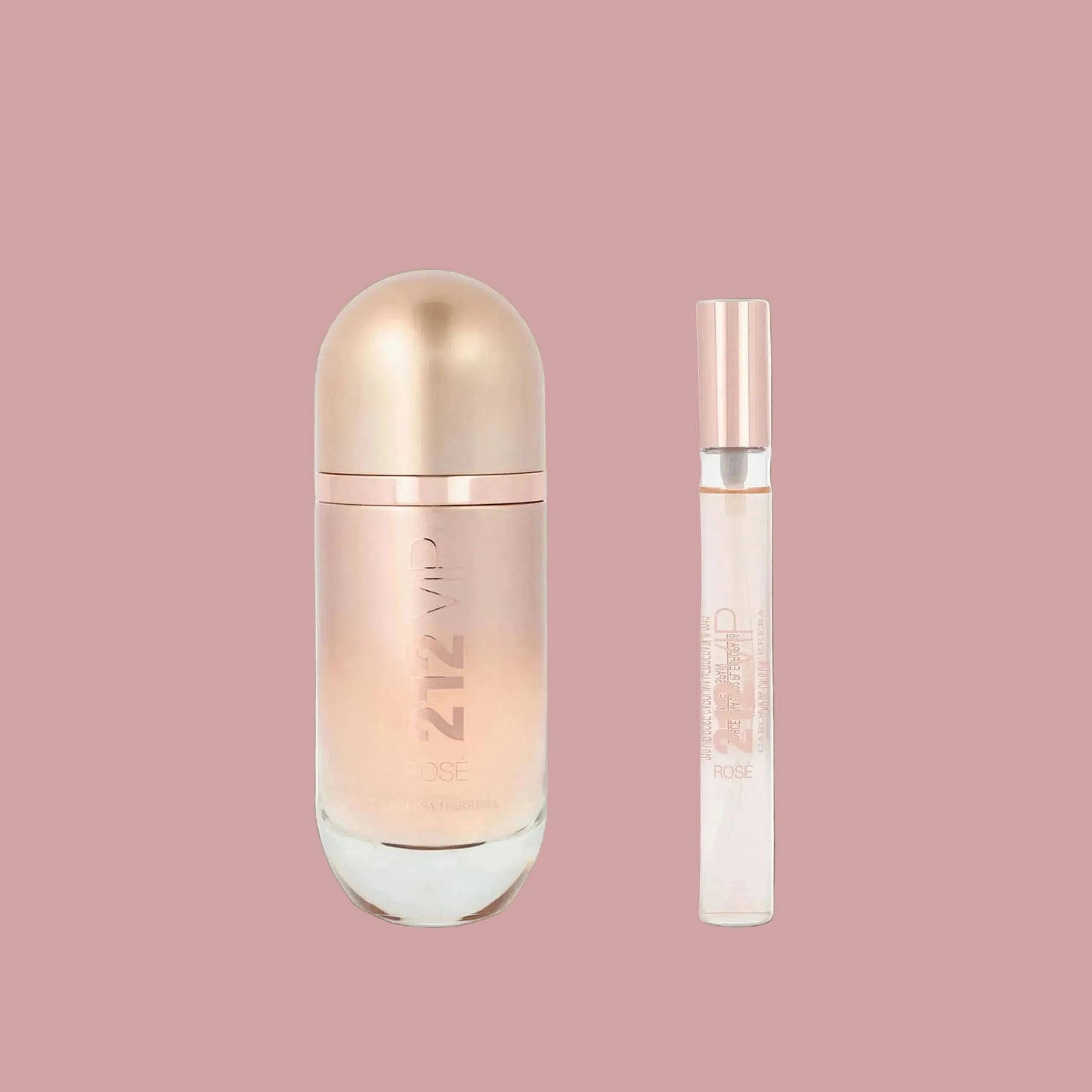 Dluxe Ave. Carolina Herrera 212 Vip Rose 2-Piece Set for Women / 2.7 Oz Eau De Parfum Spray + 0.34 Oz Eau De Parfum Spray)