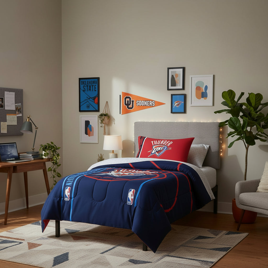 Dluxe Ave. (TWIN) 2Pcs NBA Comforter and Sham Set