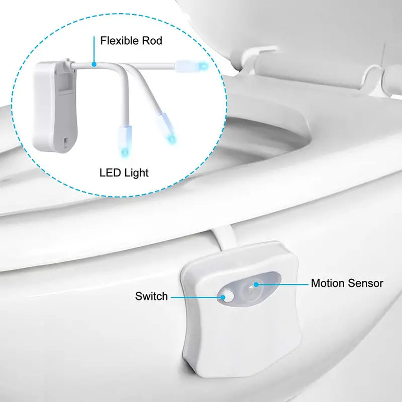 Dluxe Ave. LED Toilet Night Light with PIR Motion Sensor (16 Colors)