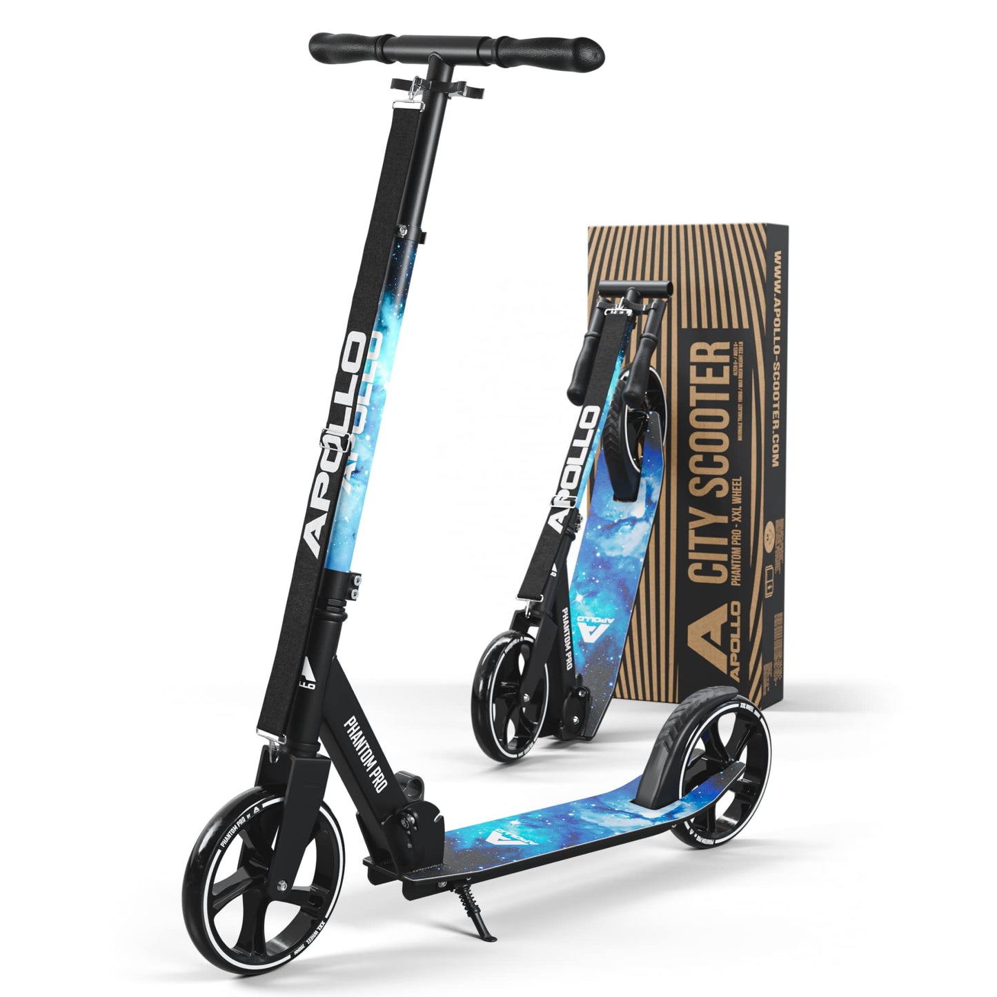 Dluxe Ave. APOLLO Adult Scooter - Manual Folding Kick Scooter for Adults Teens & Kids Ages 6 Years and up with Big Wheels (XXL) Foldable Kick Scooters Scooter for Adults 220 lbs (Stars)