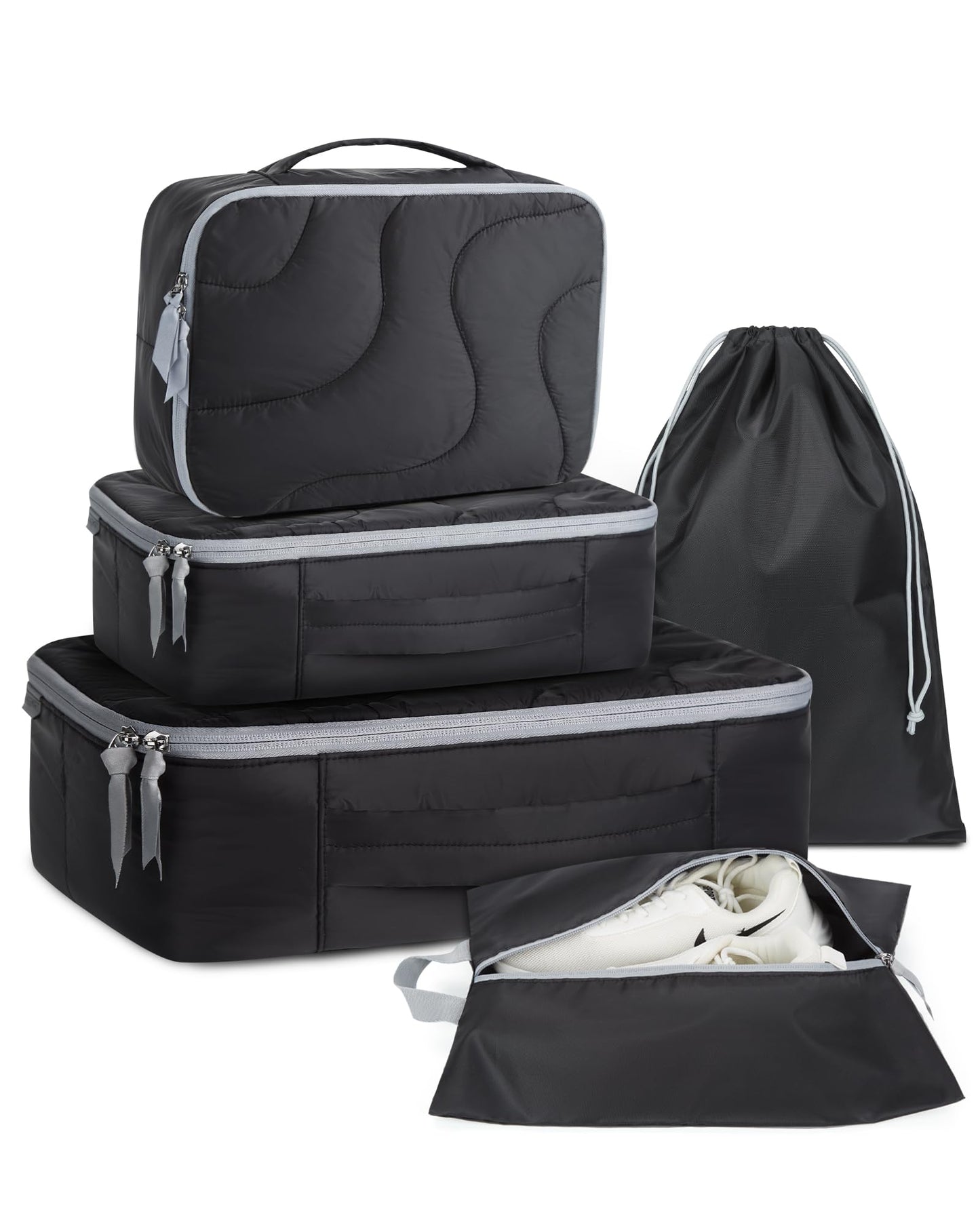 Dluxe Ave. Travel Ultra-Light 5 Set Travel Bags Organizer/ Black