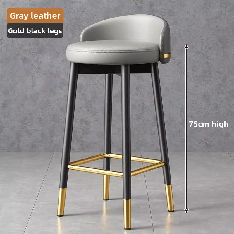 Modern Metal Bar Stool with Backrest