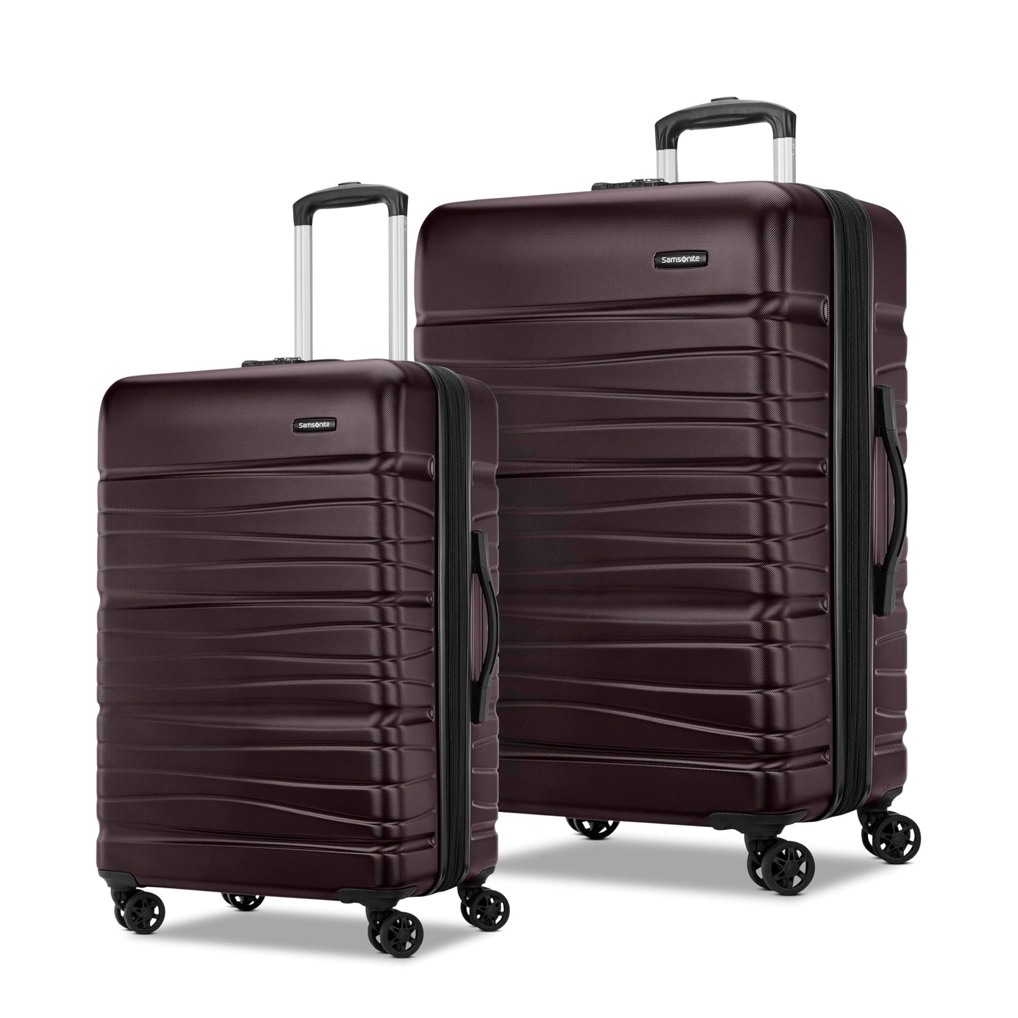 Dluxe Ave. Hardside Expandable Luggage with Double Spinner Wheels/ Cordovan 2PC Set (Burgandy)