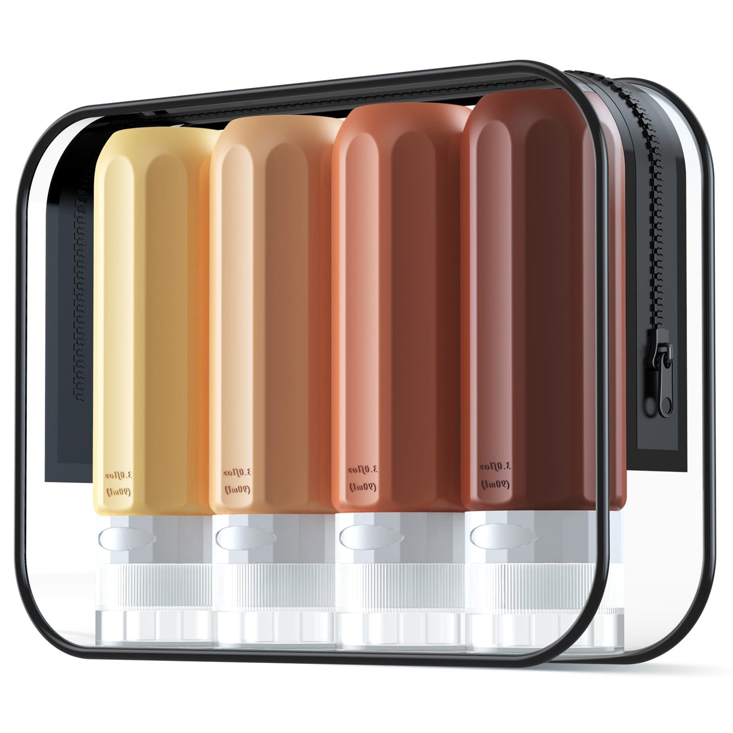 Dluxe Ave. Bottles for Toiletries/ Tsa Approved/ 3.4oz BPA Free/ Leak Proof Refillable/ Silicone/ 4 Pack