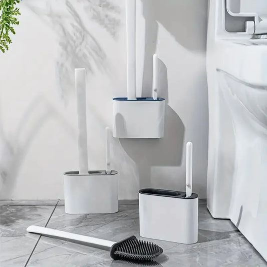 Dluxe Ave. Wall-mounted Toilet Brush and Holder with Silicone Head