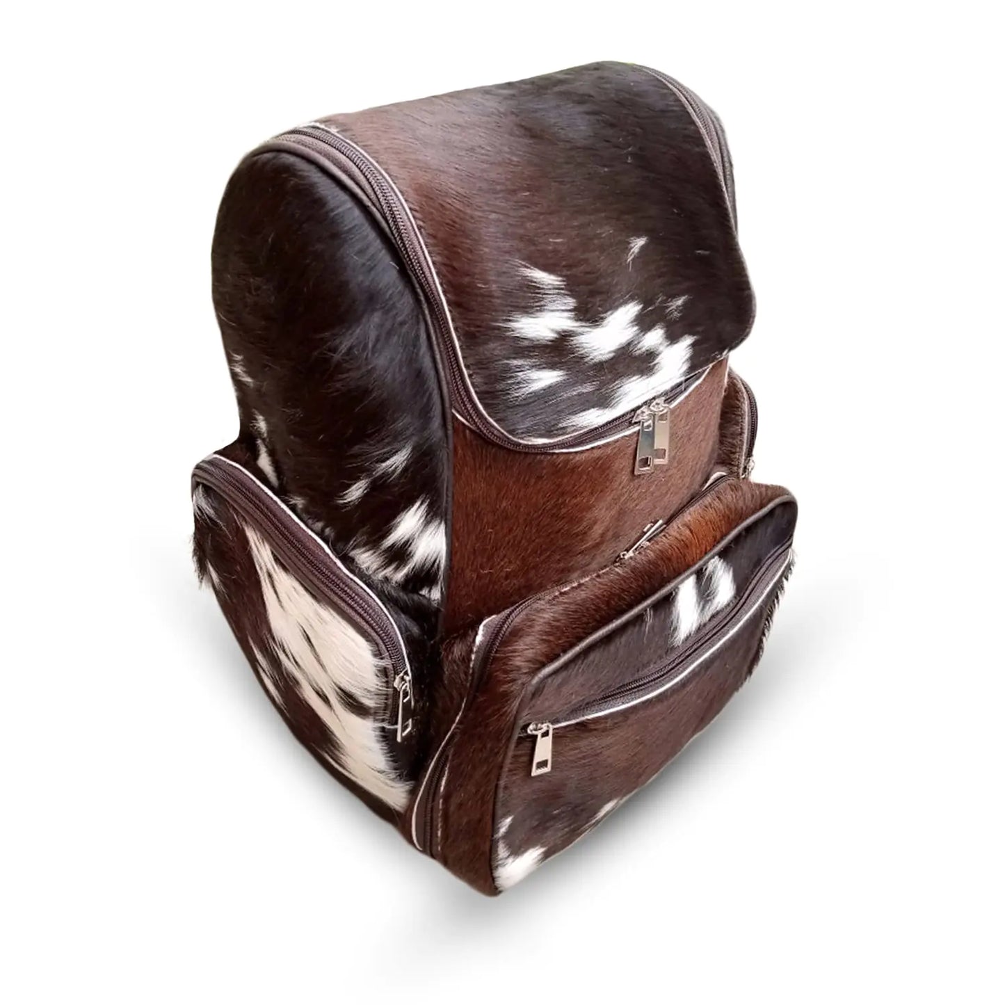Dluxe Ave. Tricolor Cowhide Backpack Hair On | Fur Leather Diaper Backpack Rucksack/Knapsack Travel Shoulder Bag/Cow Skin Baby Bags