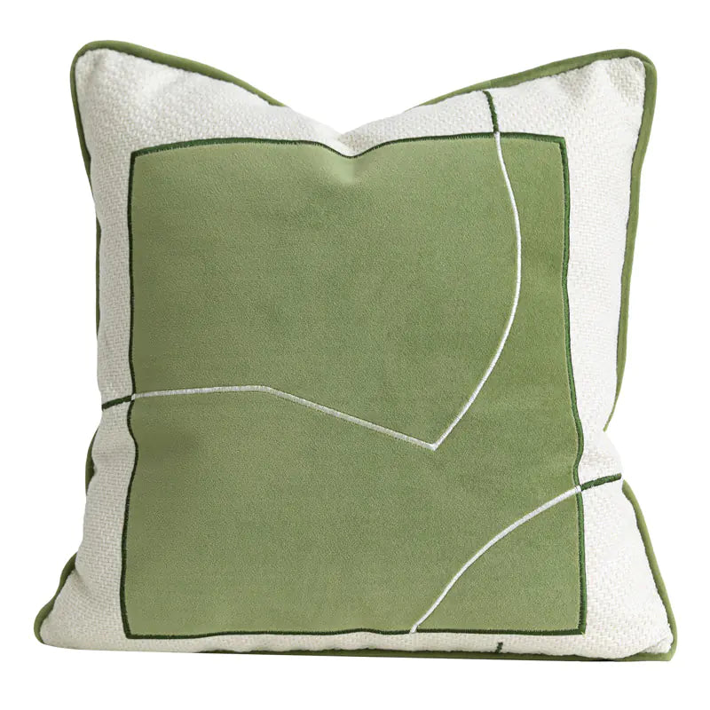 Dluxe Ave. Green 3D Pleated Sofa Set with Pillows