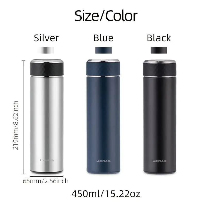 Dluxe Ave. Lock&Lock Thermal Coffee Bottle, 450ml Stainless Steel