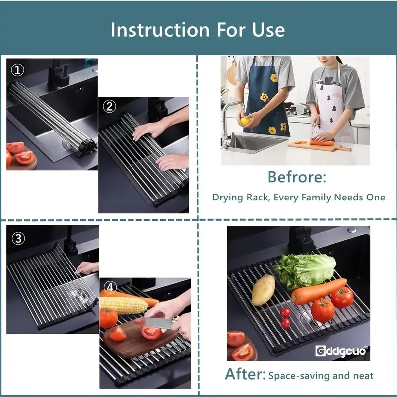 Dluxe Ave. Multifunctional Roll-Up Dish Drying Rack (1 Piece)