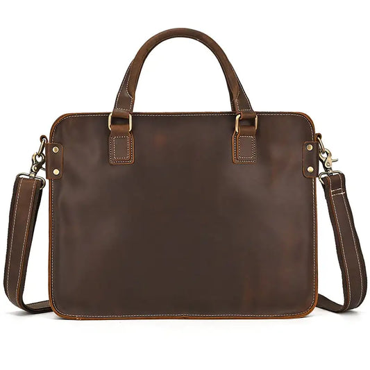 Dluxe Ave. 14-Inch Retro Crazy Horse Leather Briefcase