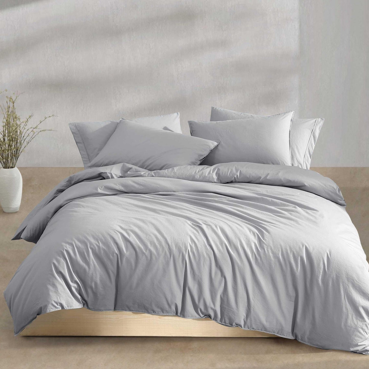 Dluxe Ave. ( QUEEN ) 3 Pcs Calvin Klein {Duvet Cover} Set/  Steel Blue