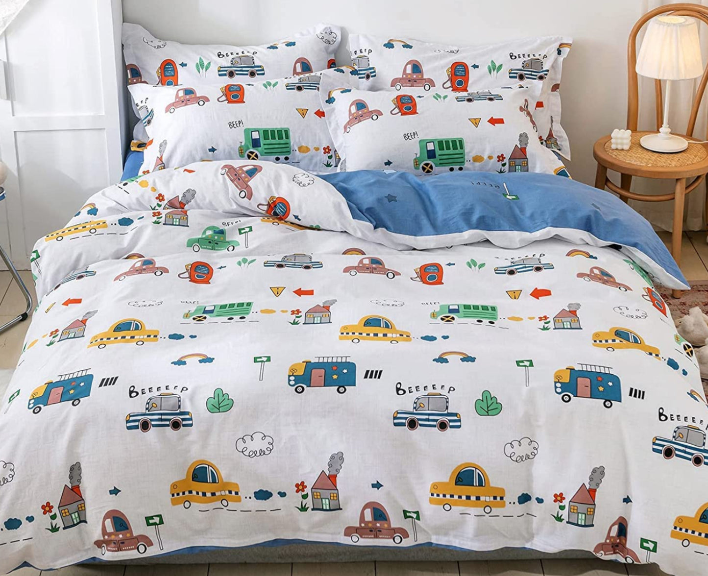Dluxe Ave. ( QUEEN ) 3 Pcs {DUVET COVER} Set/ 100% Cotton