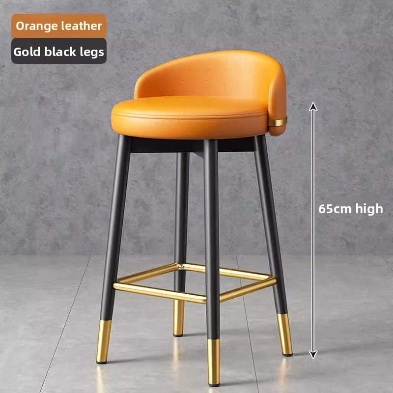Modern Metal Bar Stool with Backrest