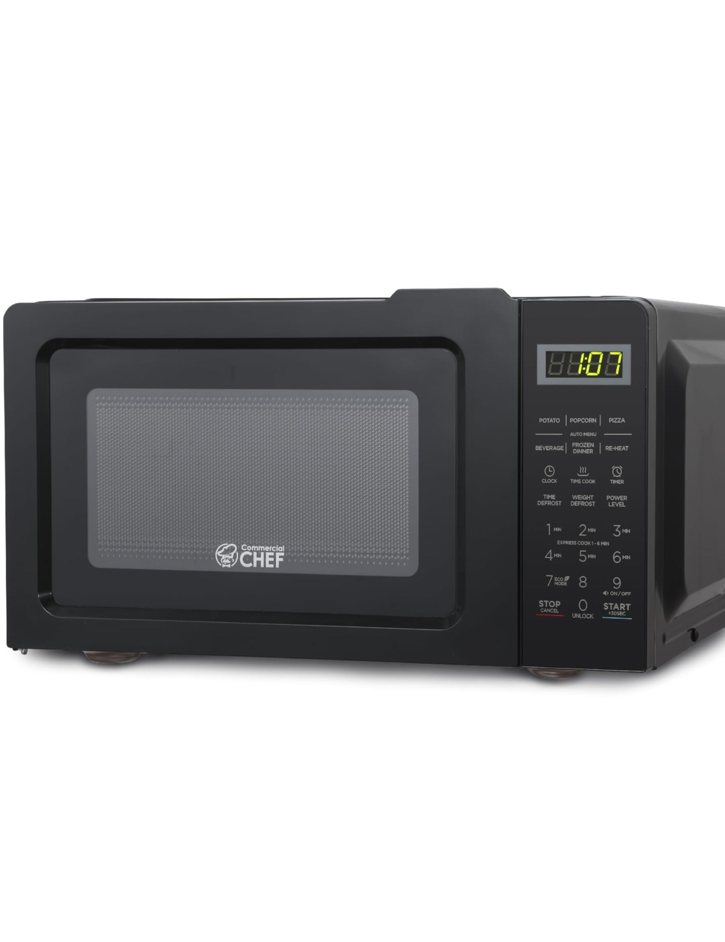 Dluxe Ave. 0.7 Cubic Foot Microwave with 10 Power Levels, Small Microwave with Pull Handle, Black
