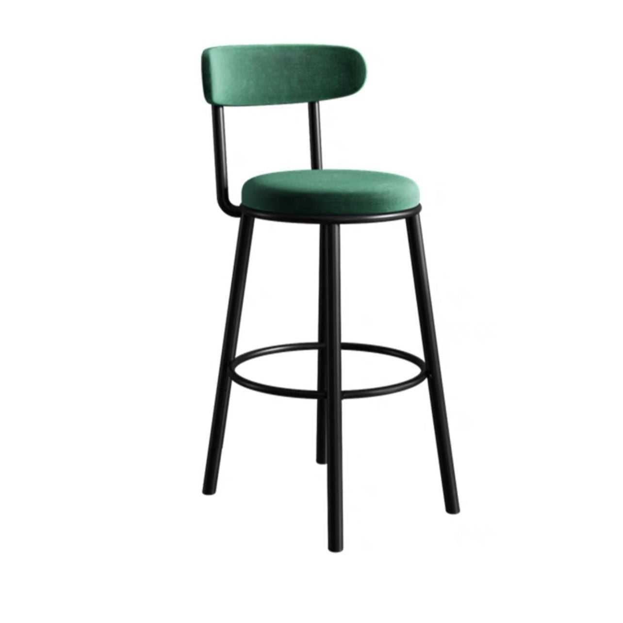 Nordic Velvet Bar Stool with Backrest