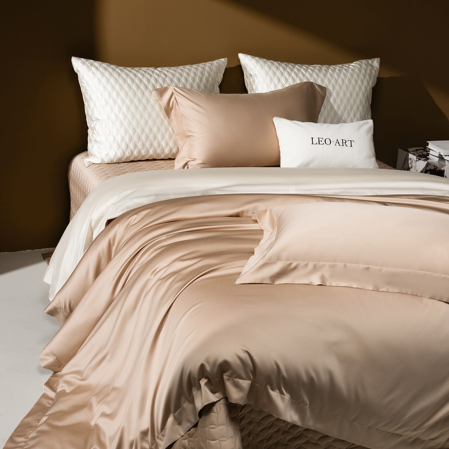 Dluxe Ave. Luxury Tencel Cotton Brushed Bed Cover Set/ One Flat Sheet Two Pillowcases {One Duvet Cover}