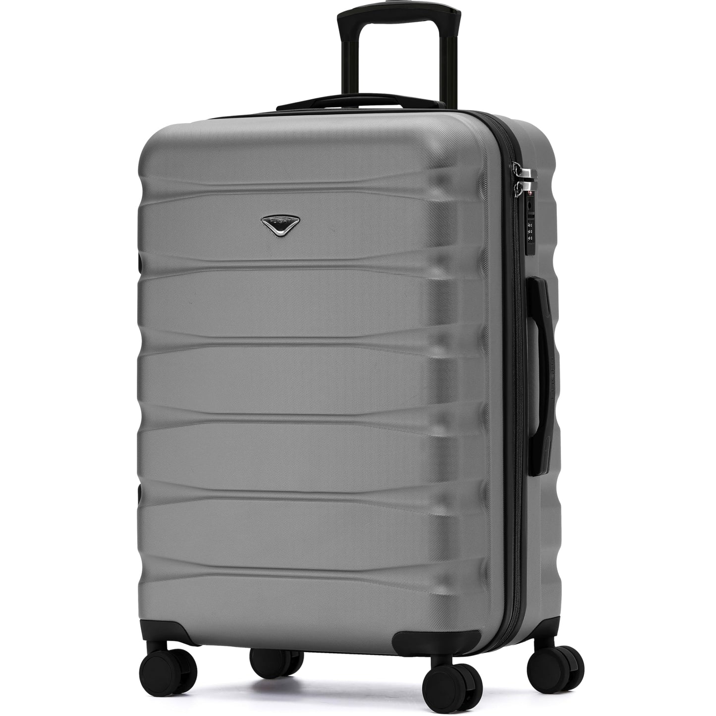 Dluxe Ave. Large Checked Luggage/ TSA Lock/ / Spinner Wheels/ (Grey) 31x21x12
