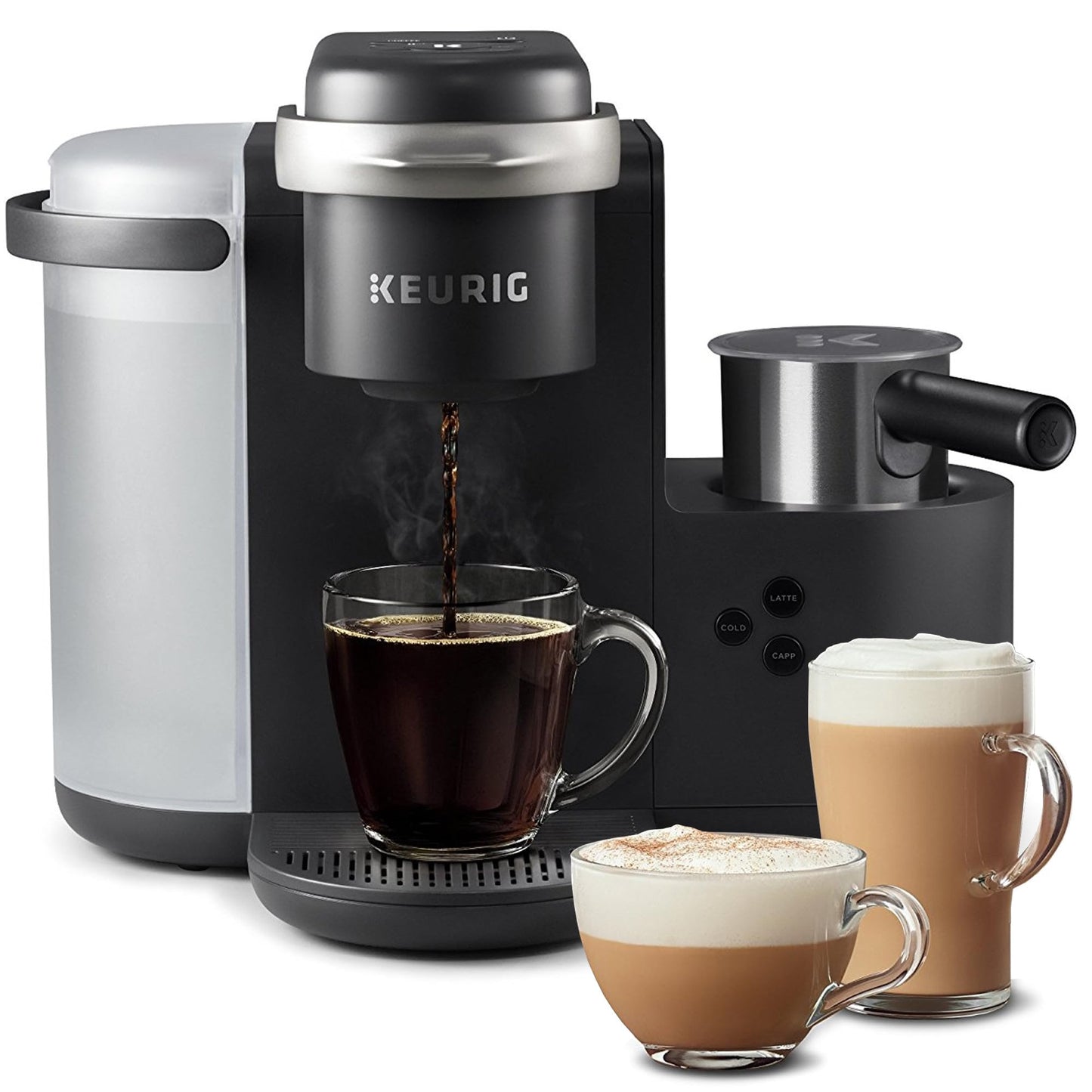 Dluxe Ave. Single Serve Coffee Latte and Cappuccino Maker/ Dark Charcoal