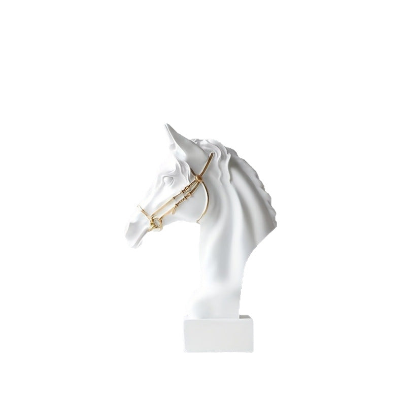 Simulated horse head sculpture