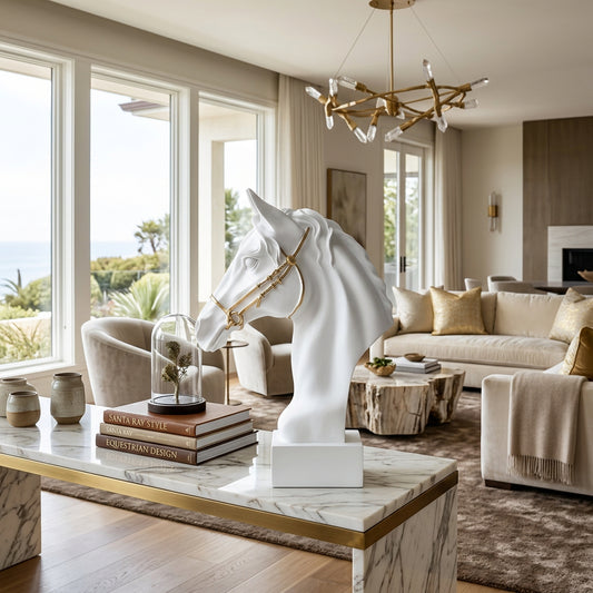 Dluxe Ave. Simulated horse head sculpture