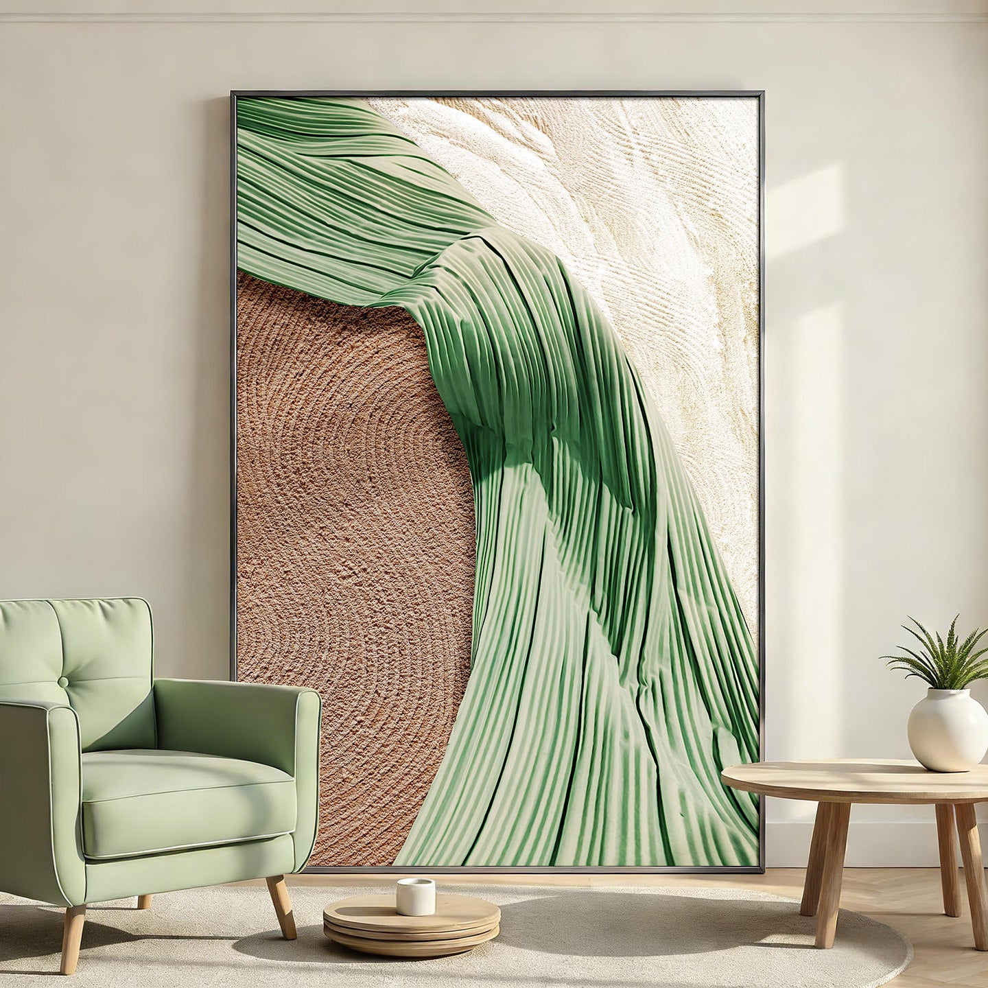 Green abstract decorative painting