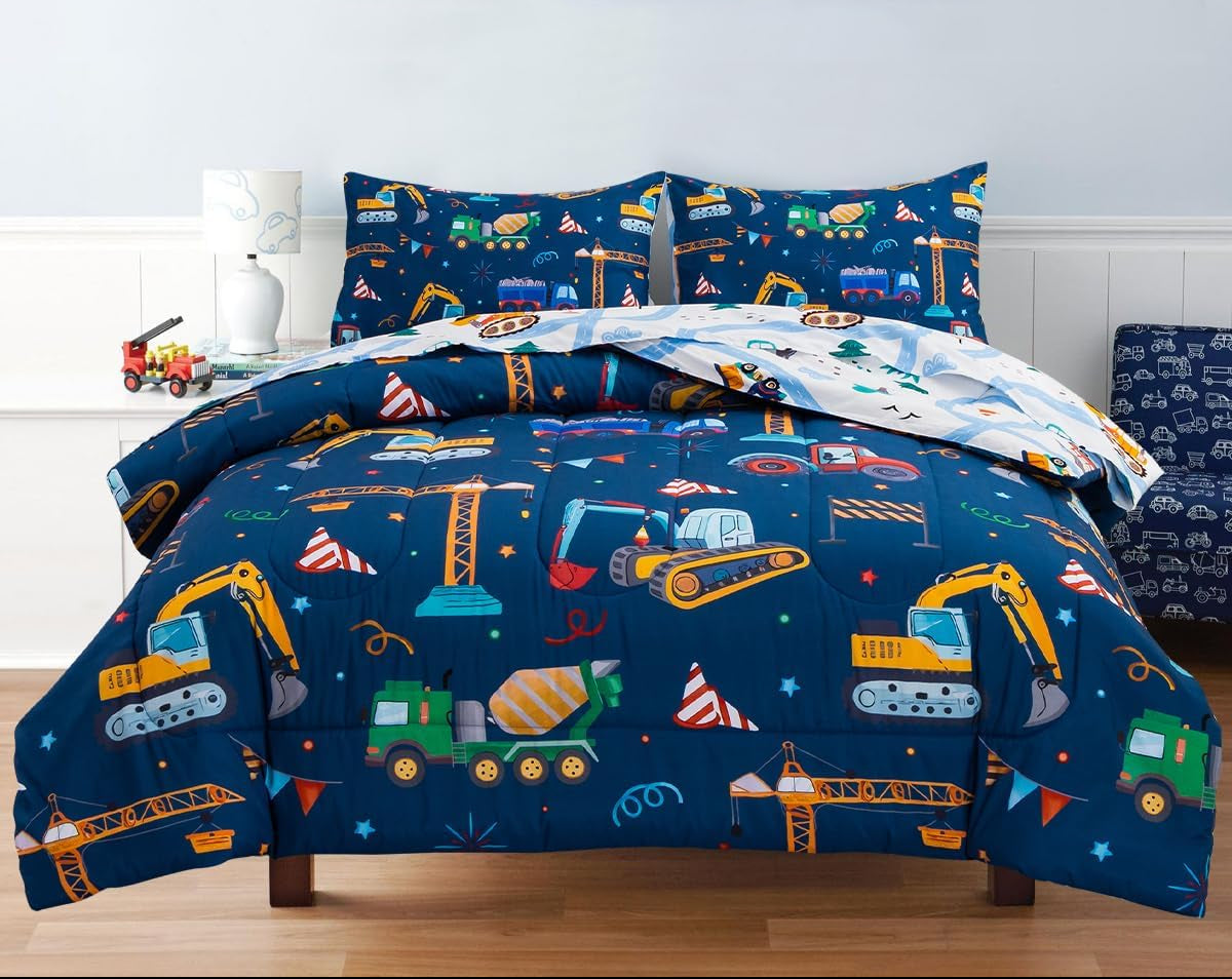 Dluxe Ave. ( FULL ) 5 Pcs Bedding Comforter Set,  Navy Blue
