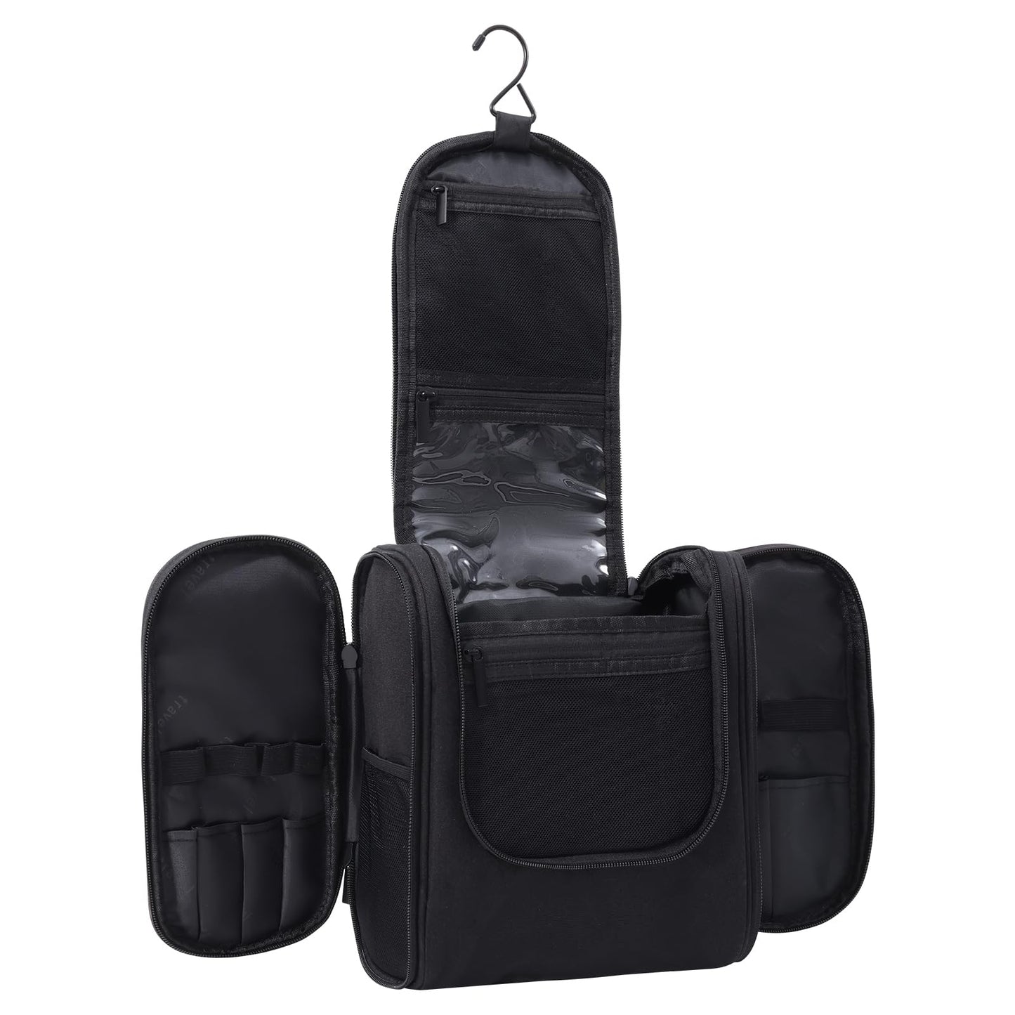 Dluxe Ave. Toiletry Bag with Metal Hanging Hook 7 / Black