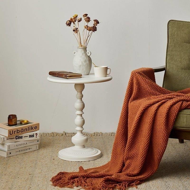 Round Iron Side Table Vintage Style