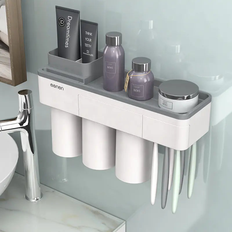 Dluxe Ave. Magnetic Toothbrush Holder Set with Mouthwash Cups