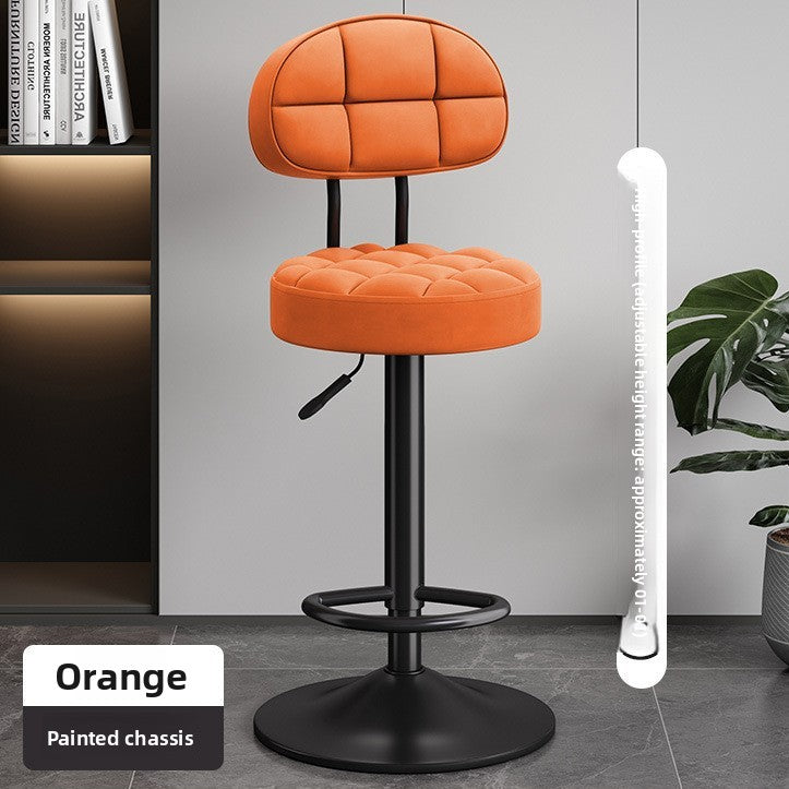 Adjustable Height Swivel Bar Stool with Backrest