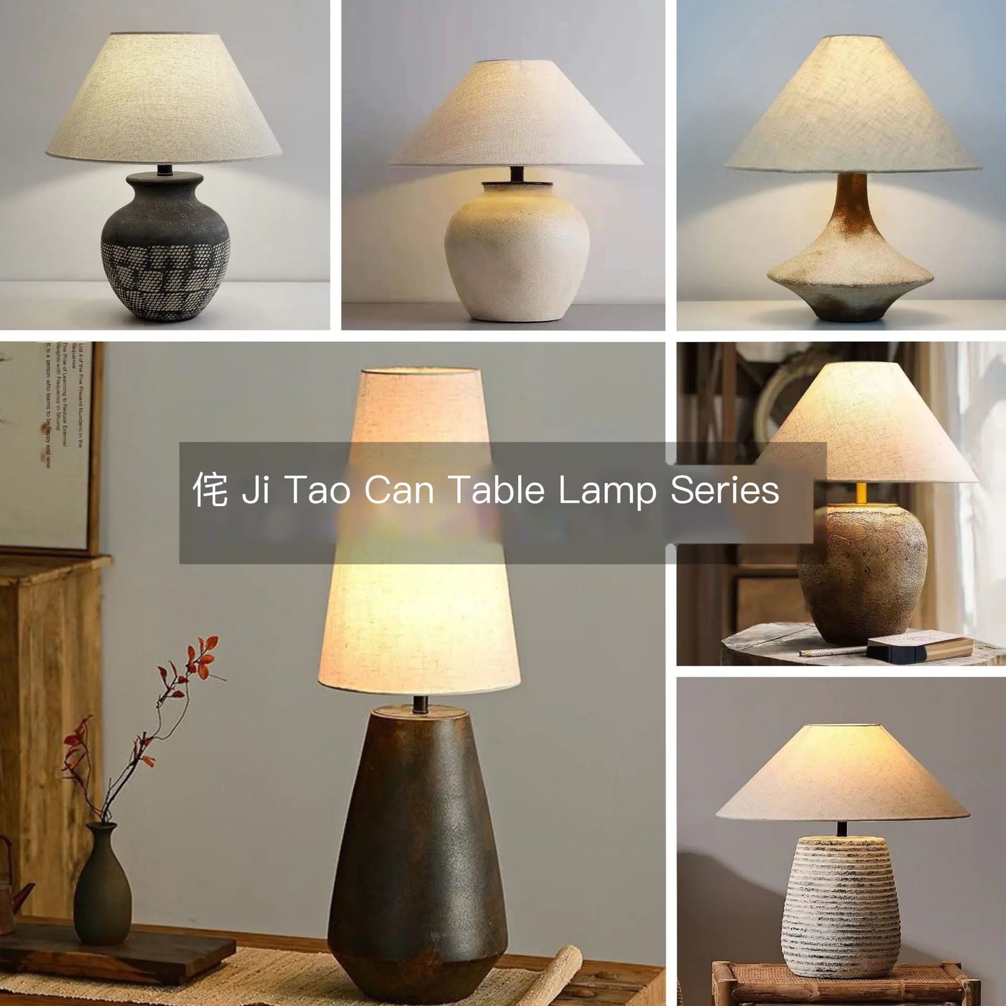 Dluxe Ave. Zhongshan Ceramic Table Lamp - Vintage Japanese Style