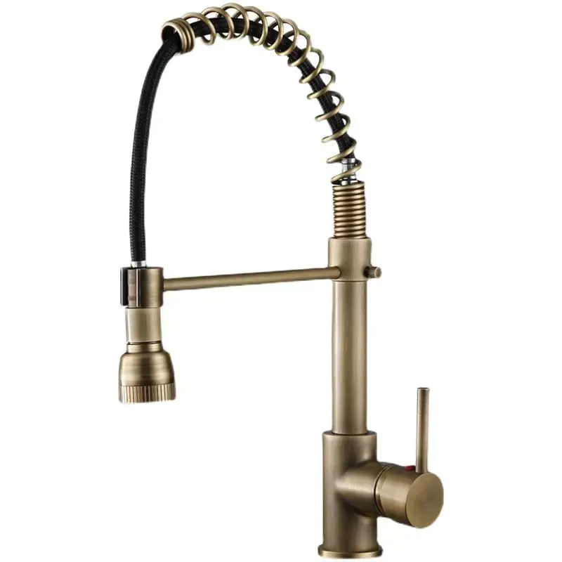 Dluxe Ave. Copper Pull-Down Antique Kitchen Sink Faucet