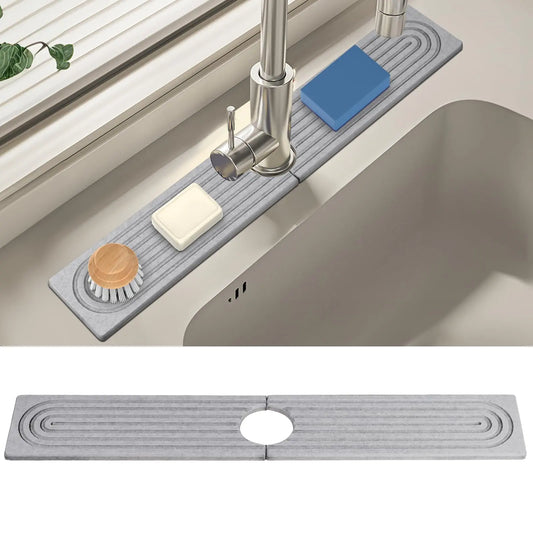 Dluxe Ave. Kitchen Sink Splash Guard  (Grey 23.6 x 3.9 x 0.5 Inch)