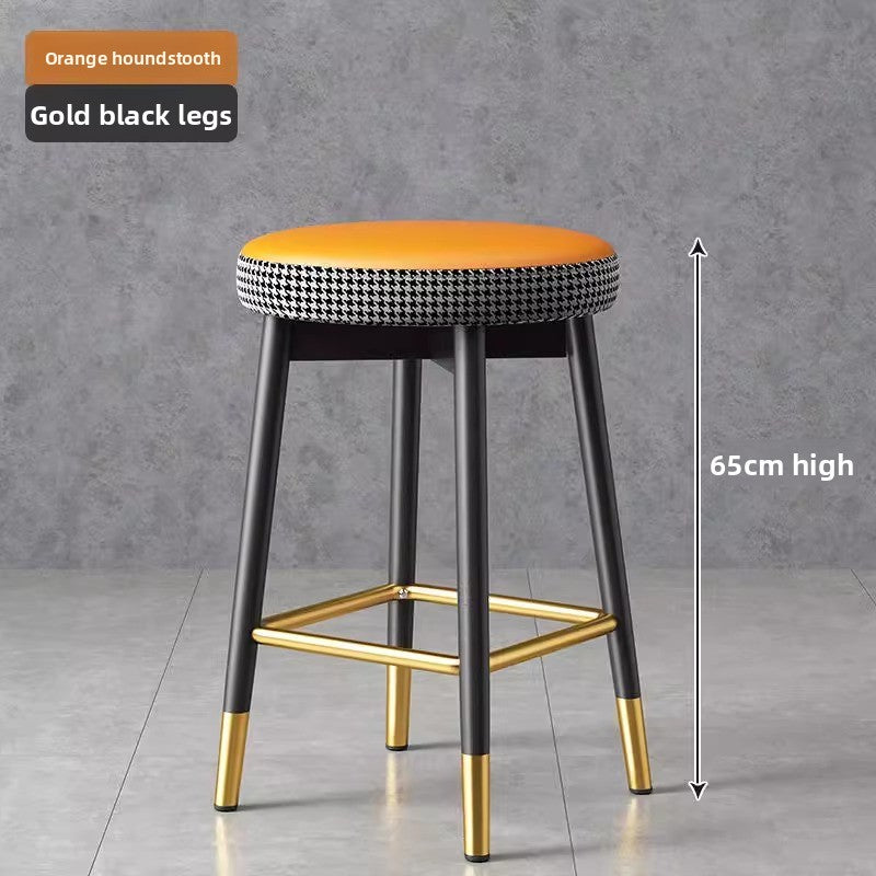 Modern Metal Bar Stool with Backrest